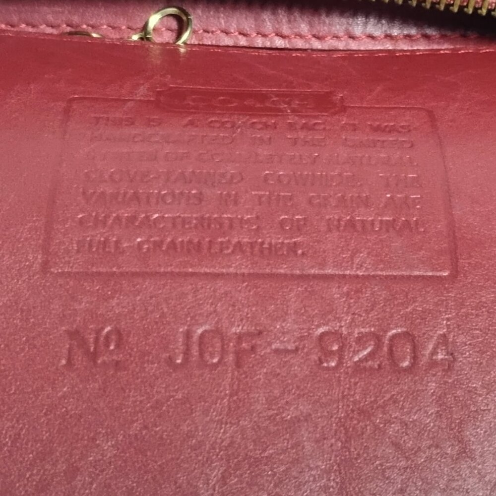 ❤️Vintage COACH  9204 Red Leather Crossbody Bag Purse +FOB & Dustbag - Picture 11 of 11